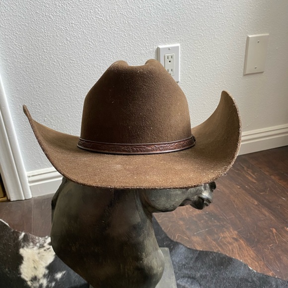 Wild Bill's Western Store Brown Distressed Cowboy Hat - Felt - Size 7 1/8 - Picture 5 of 9